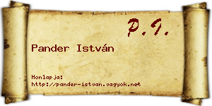 Pander István névjegykártya