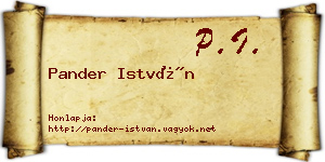 Pander István névjegykártya