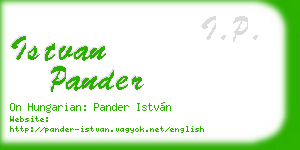 istvan pander business card